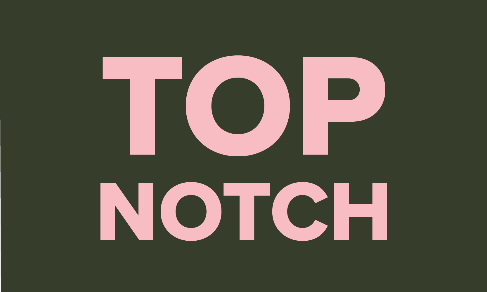 Dieses Bild enthält den Text "Top Notch" (deutsch: "erstklassig") und soll anschaulich für den Textbereich darunter sein.